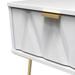Pesaro Ready Assembled Matt White No Effect 1 Drawer Bedside Chest (H)410mm (W)450mm (D)395mm - thumbnail 5