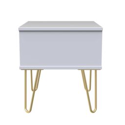 Pesaro Ready Assembled Matt White No Effect 1 Drawer Bedside Chest (H)410mm (W)450mm (D)395mm - thumbnail 7