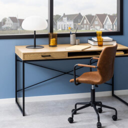Furniture To Go Seaford Office Desk With 1 Drawer In Black And Oak - thumbnail 5
