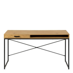 Furniture To Go Seaford Office Desk With 1 Drawer In Black And Oak - thumbnail 2