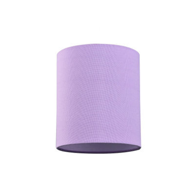 Happy Homewares Contemporary And Elegant Soft Lilac Linen Fabric 18Cm High Cylinder Lamp Shade - image 1