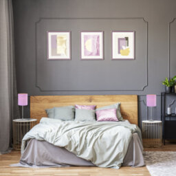 Happy Homewares Contemporary And Elegant Soft Lilac Linen Fabric 18Cm High Cylinder Lamp Shade - thumbnail 7