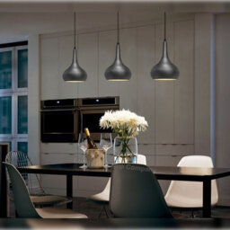 Long Life Lamps Company Droplet Modern Ceiling Pendant Light Grey Dark Pewter Metal Shade M0145 - thumbnail 6