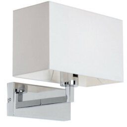 2 Pack Dimming Led Wall Light Chrome & White Shade Sleek Rectangle Lamp Fitting - thumbnail 2
