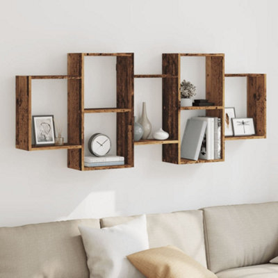 Berkfield Wall Shelf Old Wood 159X18X65 Cm Engineered Wood - image 1