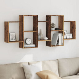 Berkfield Wall Shelf Old Wood 159X18X65 Cm Engineered Wood - thumbnail 1