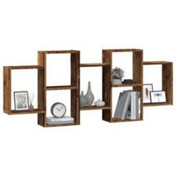 Berkfield Wall Shelf Old Wood 159X18X65 Cm Engineered Wood - thumbnail 3