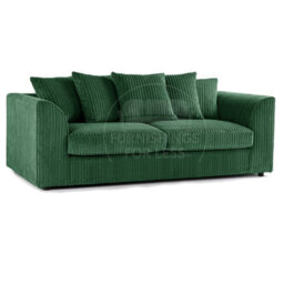 Furnishings For Less UK Luxor Jumbo Cord Green Fabric 3 + 2 Sofa Suite - thumbnail 2