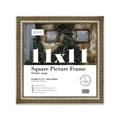 11X11 Champaign Ornate Picture Frame (27.9 X 27.9Cm) Poster, Photo, Artwork, Gallery Wall Or Print