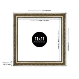 11X11 Champaign Ornate Picture Frame (27.9 X 27.9Cm) Poster, Photo, Artwork, Gallery Wall Or Print - thumbnail 2