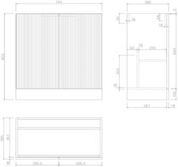 Aveli Fluted 800mm Bathroom Vanity Unit Basin Floorstanding Cupboard Soft Close Walnut - thumbnail 6