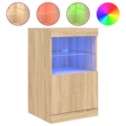 Berkfield Sideboard With Led Lights Sonoma Oak 41X37X67 Cm - thumbnail 2
