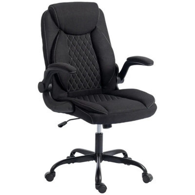 Executive Office Chair With Flip-Up Armrests Computer Desk Chair Black - image 1