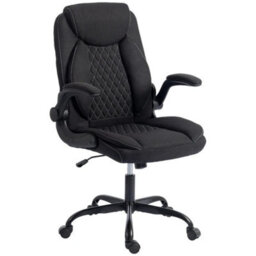 Executive Office Chair With Flip-Up Armrests Computer Desk Chair Black - thumbnail 1