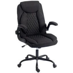 Executive Office Chair With Flip-Up Armrests Computer Desk Chair Black - thumbnail 4