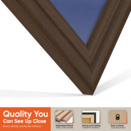 "16X16"" Walnut Classic Vinyl Record Frame With Blue Mount For 12 Inch Lp Disc - Ak Frames" - thumbnail 3