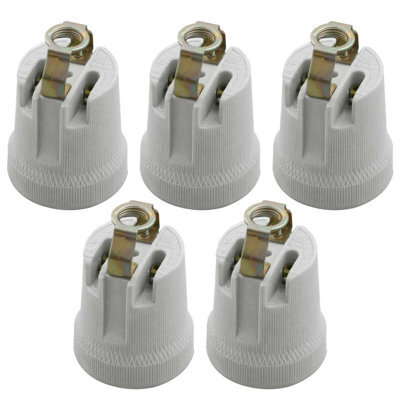 5 Pack Ceramic E27 Lamp Holder Heat Resistant Light Bulb Socket Base 250V 60W Ceiling Pendant Or Wall Light Fitting - image 1