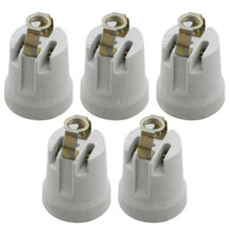 5 Pack Ceramic E27 Lamp Holder Heat Resistant Light Bulb Socket Base 250V 60W Ceiling Pendant Or Wall Light Fitting - thumbnail 1