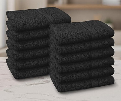 Casabella 12 Pack Flannel Face Cloth - 100% Cotton Face Towels Soft & Absorbent Super Quality Washcloths - image 1