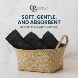 Casabella 12 Pack Flannel Face Cloth - 100% Cotton Face Towels Soft & Absorbent Super Quality Washcloths - thumbnail 2