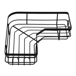 Living And Home 3 Piece Wall Mount Corner Shower Caddy Set Black Metal No Drill Bathroom Organizer With Side Hooks - thumbnail 4