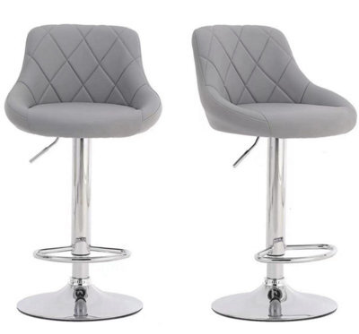Alivio Set Of 2 Premium Luxury Chrome Bar Stools Extra Comfortable For Bar Counter Pub Island Restaurant Dining Room - image 1