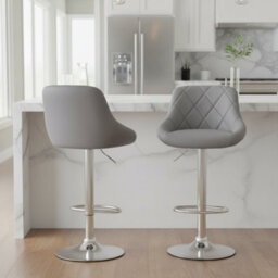Alivio Set Of 2 Premium Luxury Chrome Bar Stools Extra Comfortable For Bar Counter Pub Island Restaurant Dining Room - thumbnail 6
