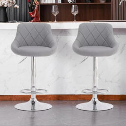 Alivio Set Of 2 Premium Luxury Chrome Bar Stools Extra Comfortable For Bar Counter Pub Island Restaurant Dining Room - thumbnail 5