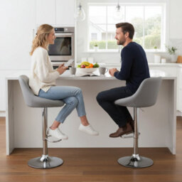 Alivio Set Of 2 Premium Luxury Chrome Bar Stools Extra Comfortable For Bar Counter Pub Island Restaurant Dining Room - thumbnail 7