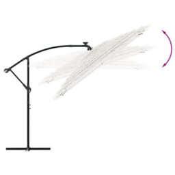 Berkfield Garden Parasol With Steel Pole White 246X246X230 Cm - thumbnail 7