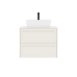 Royal Bathrooms Royal Bathroom Elmore 700mm Classic White Wall Mounted Bathroom Vanity Unit 2 Drawer Plain White Worktop With Cube Basin - thumbnail 7