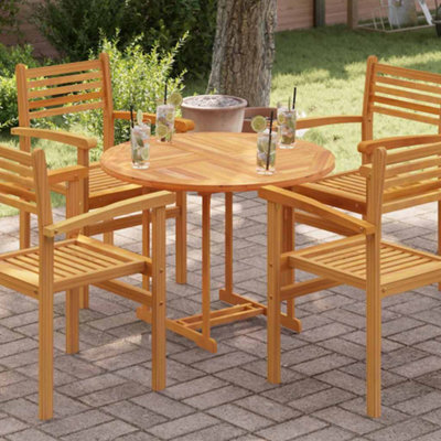 Walplus Table Top Solid Teak Wood Round 2.5 Cm 90 Cm - image 1