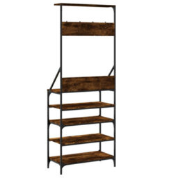 Walplus Clothes Rack With Shoe Storage Smoked Oak 70X34X184 Cm - thumbnail 6