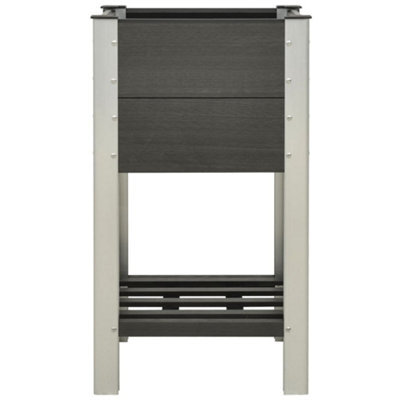 Berkfield Durable Garden Raised Bed With Shelf 50X50X90 Cm Wpc Grey - image 1