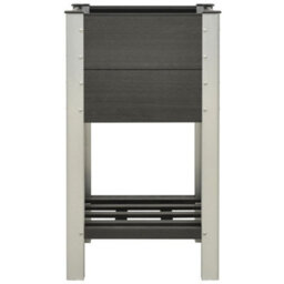 Berkfield Durable Garden Raised Bed With Shelf 50X50X90 Cm Wpc Grey - thumbnail 1