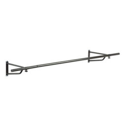 House Of Home Black Heavy Duty Wall-Mounted Clothes Rail 6Ft Wardrobe Storage & Organiser - thumbnail 3