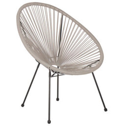 Beliani Set Of 2 Garden Chairs Acapulco Ii Pe Rattan Light Grey - thumbnail 5