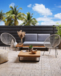 Beliani Set Of 2 Garden Chairs Acapulco Ii Pe Rattan Light Grey - thumbnail 2