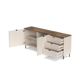 Heze Furniture Evo 2 Door Wide Sideboard With Drawers Modern Textured Style - thumbnail 6