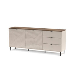 Heze Furniture Evo 2 Door Wide Sideboard With Drawers Modern Textured Style - thumbnail 4