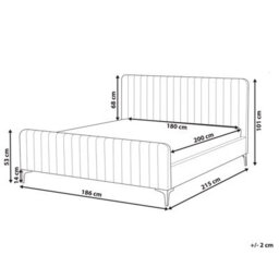 Beliani Bed Boucle Lunan 180 X 200 Cm (Eu Super King) Off-White - thumbnail 3
