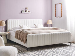 Beliani Bed Boucle Lunan 180 X 200 Cm (Eu Super King) Off-White - thumbnail 2