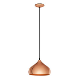 Eglo Hapton Copper Metal 1 Light Pendant Light, (D) 29Cm - thumbnail 3