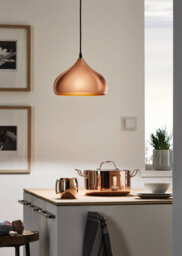 Eglo Hapton Copper Metal 1 Light Pendant Light, (D) 29Cm - thumbnail 1