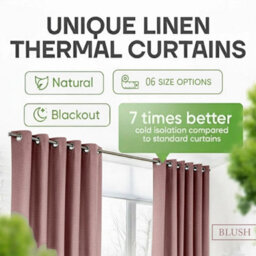Ameha 100%blackout Eyelet Curtain Energy Efficient Thermal Insulated Window Curtain Pair 46X54' For Bedroom Blush Pink Curtain - thumbnail 9