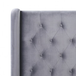 Beliani Bed Velvet Forbach 180 X 200 Cm (Eu Super King) Grey - thumbnail 9