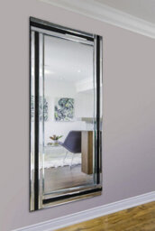 Mirroroutlet Dalton Black All Glass Full Length Mirror 174 X 85 Cm