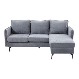 Thehotsale Grey 3-Seater Upholstered Corner Sectional Sofa For Living Room - thumbnail 3