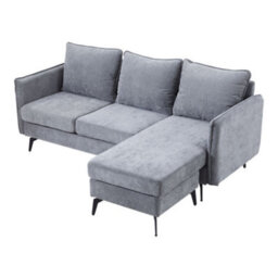 Thehotsale Grey 3-Seater Upholstered Corner Sectional Sofa For Living Room - thumbnail 4