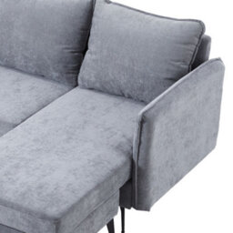 Thehotsale Grey 3-Seater Upholstered Corner Sectional Sofa For Living Room - thumbnail 6